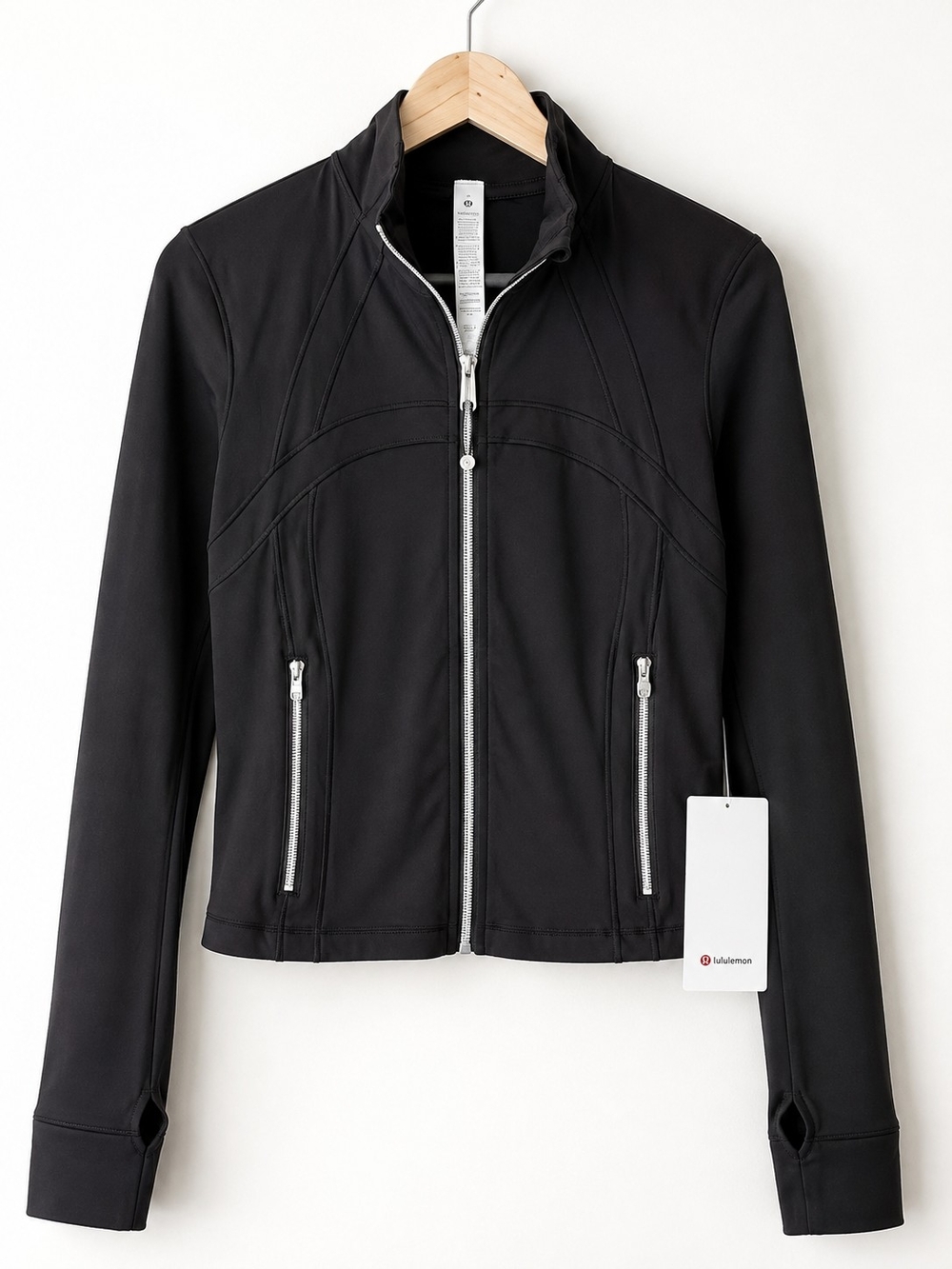 NWT lululemon Define Cropped Jacket Nulu Black Mirror Silver Size 8